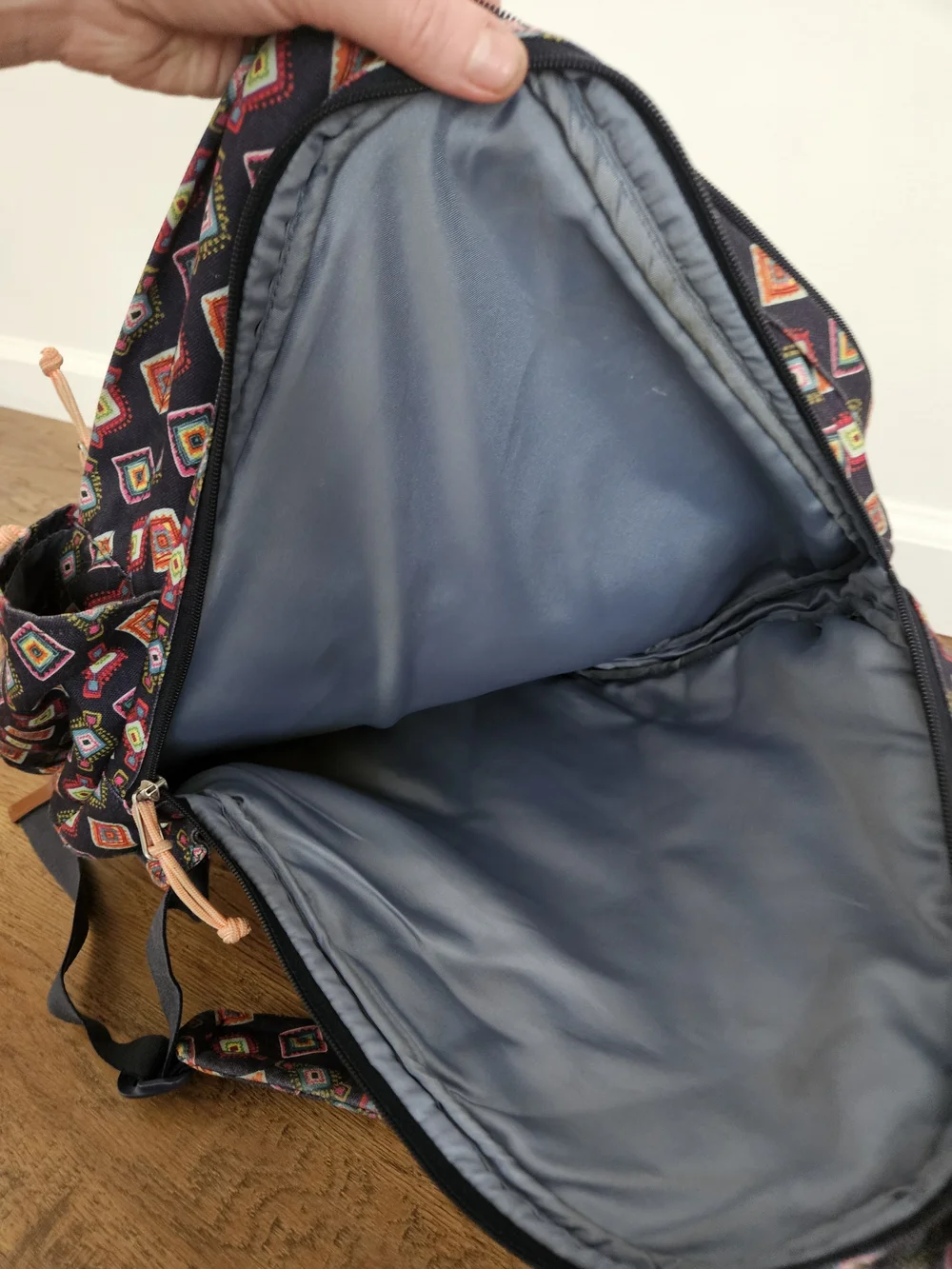 Vera Bradley Navy Backpack with Multicolor Diamond Print